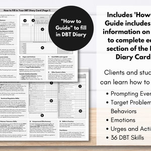 DBT Bundle, DBT Diary Card, DBT Therapy Skills, Dialectic Behavioral ...