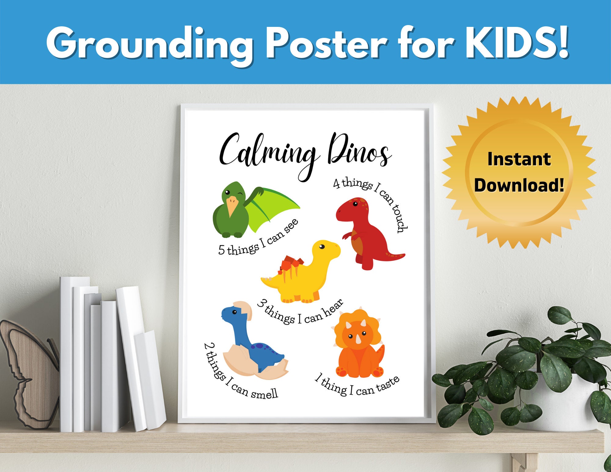 Grounding Poster For Kids 5 4 3 2 1 Calming Strategy For Etsy Australia