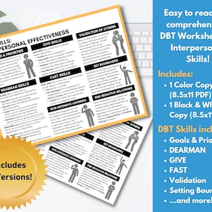 DBT Interpersonal Effectiveness Guide, DBT Skills Cheat Sheet ...