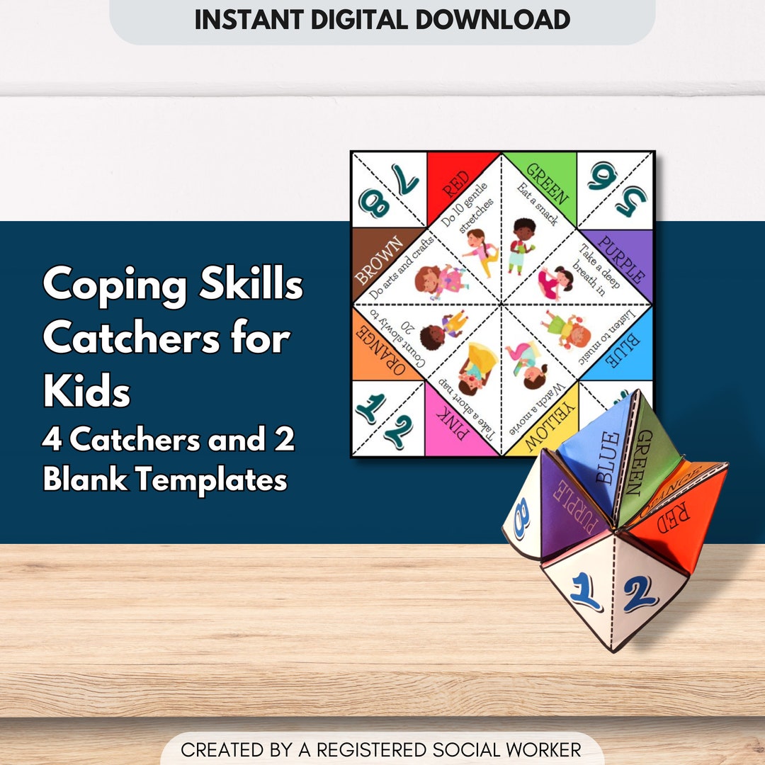 Coping Skills Game, Catchers for Kids, Fortune Teller, Paper Origami