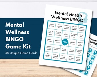 Mental Health BINGO Game Kit, Wellness, Well-being Activity, Student, Workplace, Counselor, Social Work, Coping Skills (DIGITAL PRINTABLE)