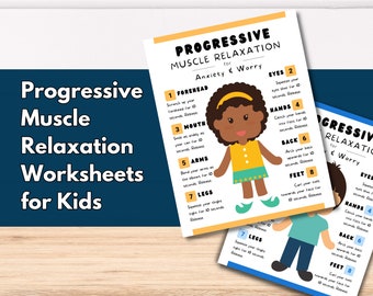 Progressive Muscle Relaxation (PMR) Worksheet for Kids, Calm Down, Stress Relief Activity, Anxiety Worry, Mental Health (DIGITAL PRINTABLE)