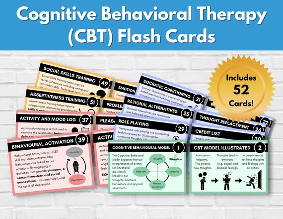 cbt flash cards 52 printable cards cognitive behavioral etsy india