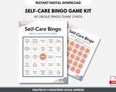 Self-Care BINGO Game Activity, Mental Health, Wellness, Team Building, Office, Classroom, School, Counselor, Social Work (DIGITAL PRINTABLE)