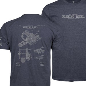 Fishing Reel Patent T-Shirt: Retro Fisherman Gift
