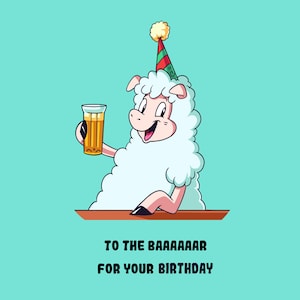 carte d'anniversaire drôle, cartes d'anniversaire pour lui, carte d'anniversaire de papa, carte d'anniversaire drôle, carte d'anniversaire d'animal, carte de mouton, carte de pub