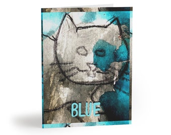 AZUL Tarjetas de felicitación (8 uds)