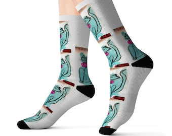 Calcetines Bow Cat-Calcetines de sublimación
