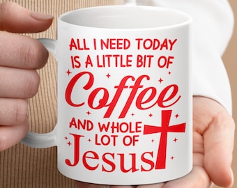 Christian Coffee Mug: Coffee and Jesus Inspirational Gift