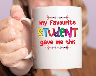 Teacher Appreciation Mug: Colorful Student Gift, Thank You Teacher