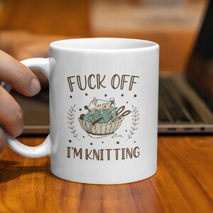 Funny Rude Knitting Mug, Knitting Gifts, Cute Yarn Mug, Humorous Mug for Knitters, Knitting Lovers Coffee Cup, Knitter's Mug, Yarn Humor image 5