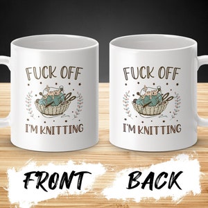 Funny Rude Knitting Mug, Knitting Gifts, Cute Yarn Mug, Humorous Mug for Knitters, Knitting Lovers Coffee Cup, Knitter's Mug, Yarn Humor image 2