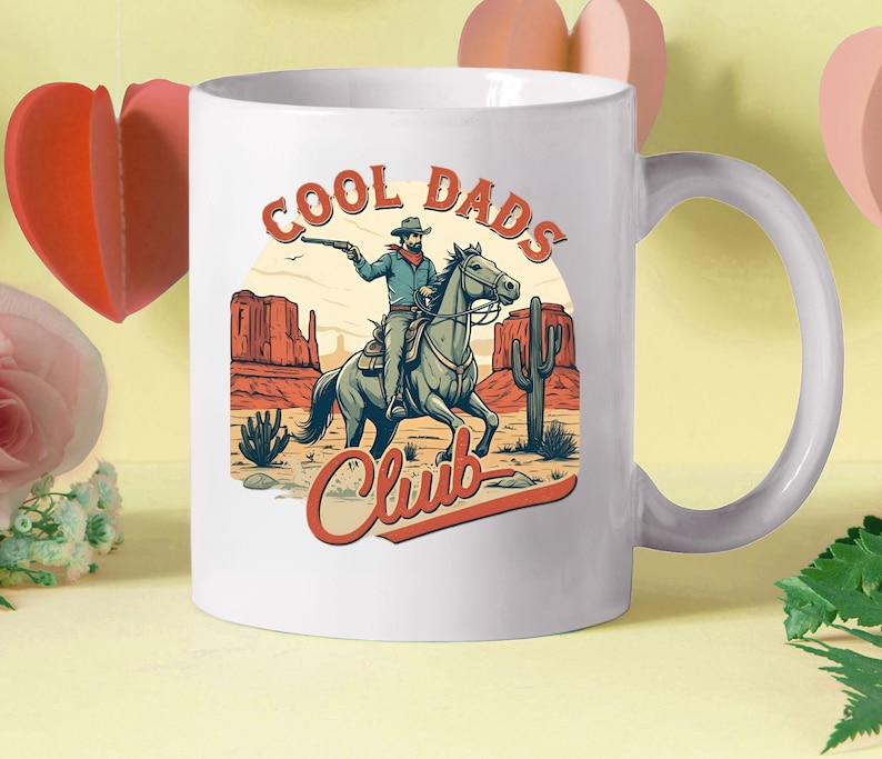 Cool Dads Club Western Cowboy Mug, Fathers Day Gift For Dad, Unique Dad Coffee Mug, Novelty Cowboy Gift For Dad