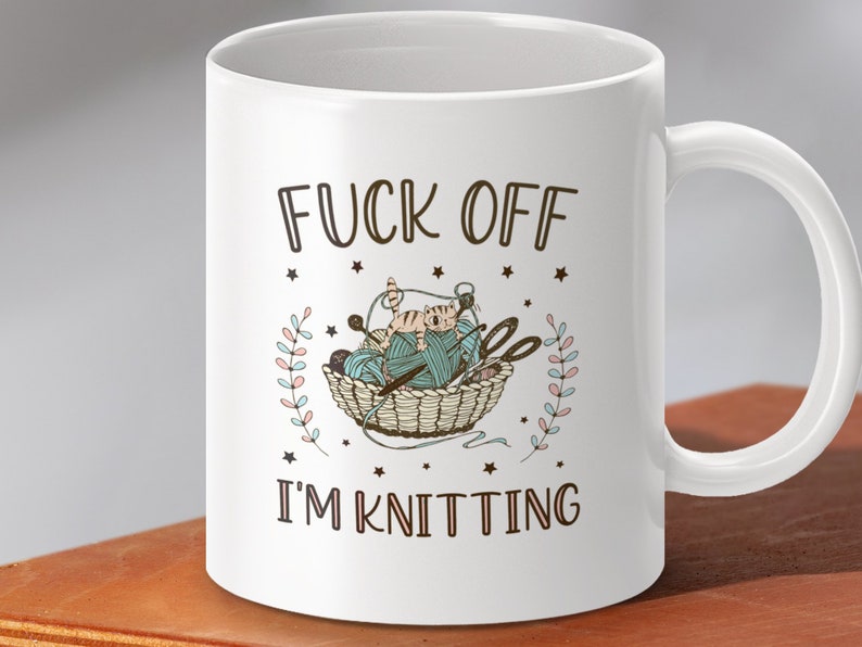 Funny Rude Knitting Mug, Knitting Gifts, Cute Yarn Mug, Humorous Mug for Knitters, Knitting Lovers Coffee Cup, Knitter's Mug, Yarn Humor image 7
