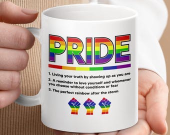 Pride Mug: LGBTQ Rainbow Colors, Equality Gift