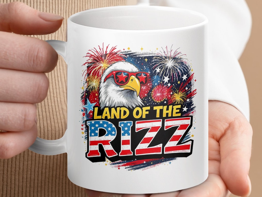 Cup Rizz Land of the Rizz Mug: Patriotic Eagle, USA Pride Coffee Cup - Etsy