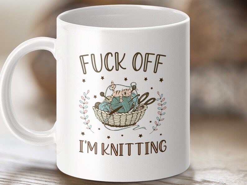 Funny Rude Knitting Mug, Knitting Gifts, Cute Yarn Mug, Humorous Mug for Knitters, Knitting Lovers Coffee Cup, Knitter's Mug, Yarn Humor image 8