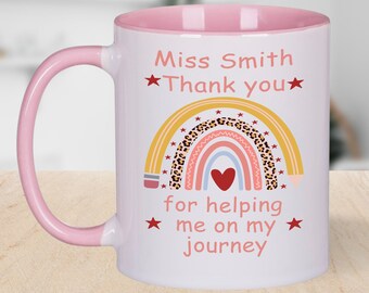 Personalized Teacher Mug: Rainbow Thank You Gift
