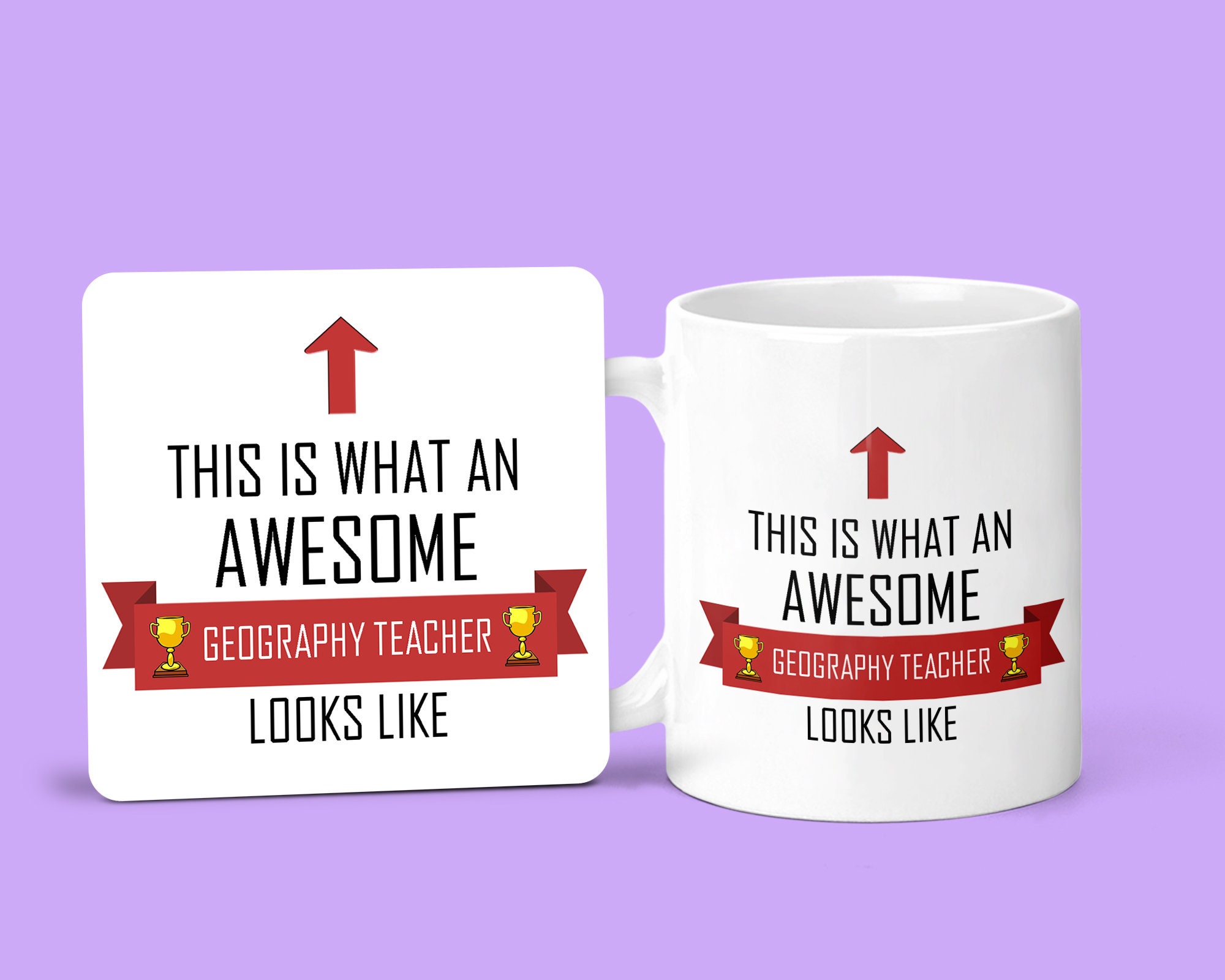 Awesome Geography Teacher Mug Coaster or Set Gift for Etsy UK