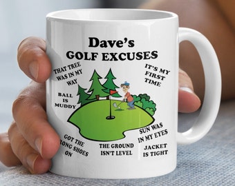 Funny Personalised GOLF MUG / Funny Golfers Mug,  Golf Excuses,  Mug For Golfer, Golfer Gift, Golf Gift, Gift For Dad