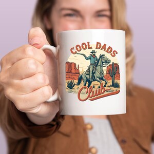 Cool Dads Club Mug, Cowboy Dad Gift, Father's Day Mug, Western Theme Coffee Cup, Dad Birthday Gift, Fun Dad Mug