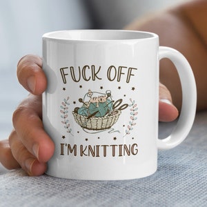 Funny Rude Knitting Mug, Knitting Gifts, Cute Yarn Mug, Humorous Mug for Knitters, Knitting Lovers Coffee Cup, Knitter's Mug, Yarn Humor image 4