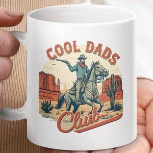 Cool Dads Club Mug, Cowboy Mug, Dad Gift Mug, Western Mug, Unique Mug, Gift for Him, Fathers Day Mug, Vintage Mug, Retro Mug, Mens Mug