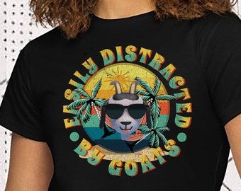 Funny Goat T-Shirt: Easily Distracted, Humorous Farm Shirt