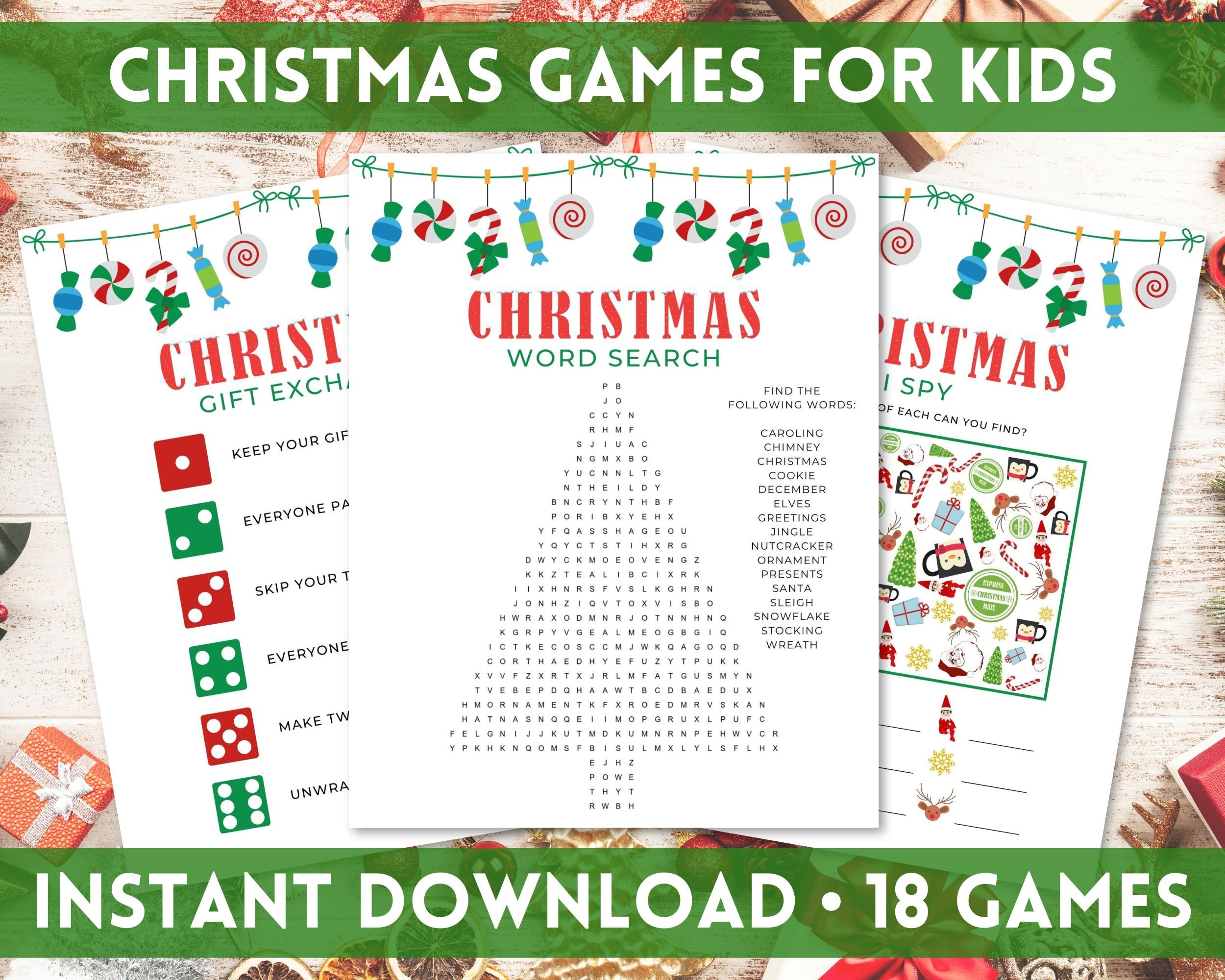 18 Christmas Games for Kids Printable Christmas Party Games Classroom ...