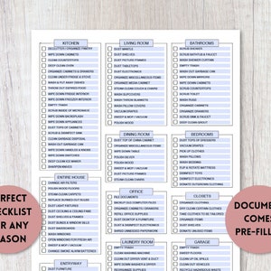 Editable Cleaning Checklist Printable | Spring Cleaning Checklist ...