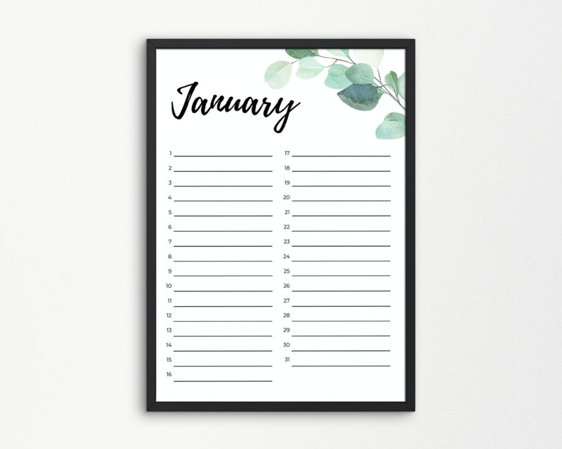 Perpetual Calendar Printable Birthday Calendar Template Anniversary ...