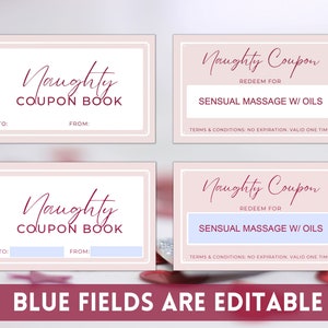 Editable Naughty Coupon Book Printable Love Coupons Valentine's Day Gift Dirty Coupon Book US ...