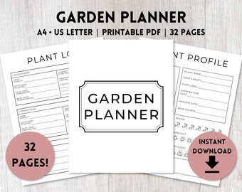 Garden Planner Printable | Gardening Log | Gardening Organizer | Plants Planner | A4, US Letter