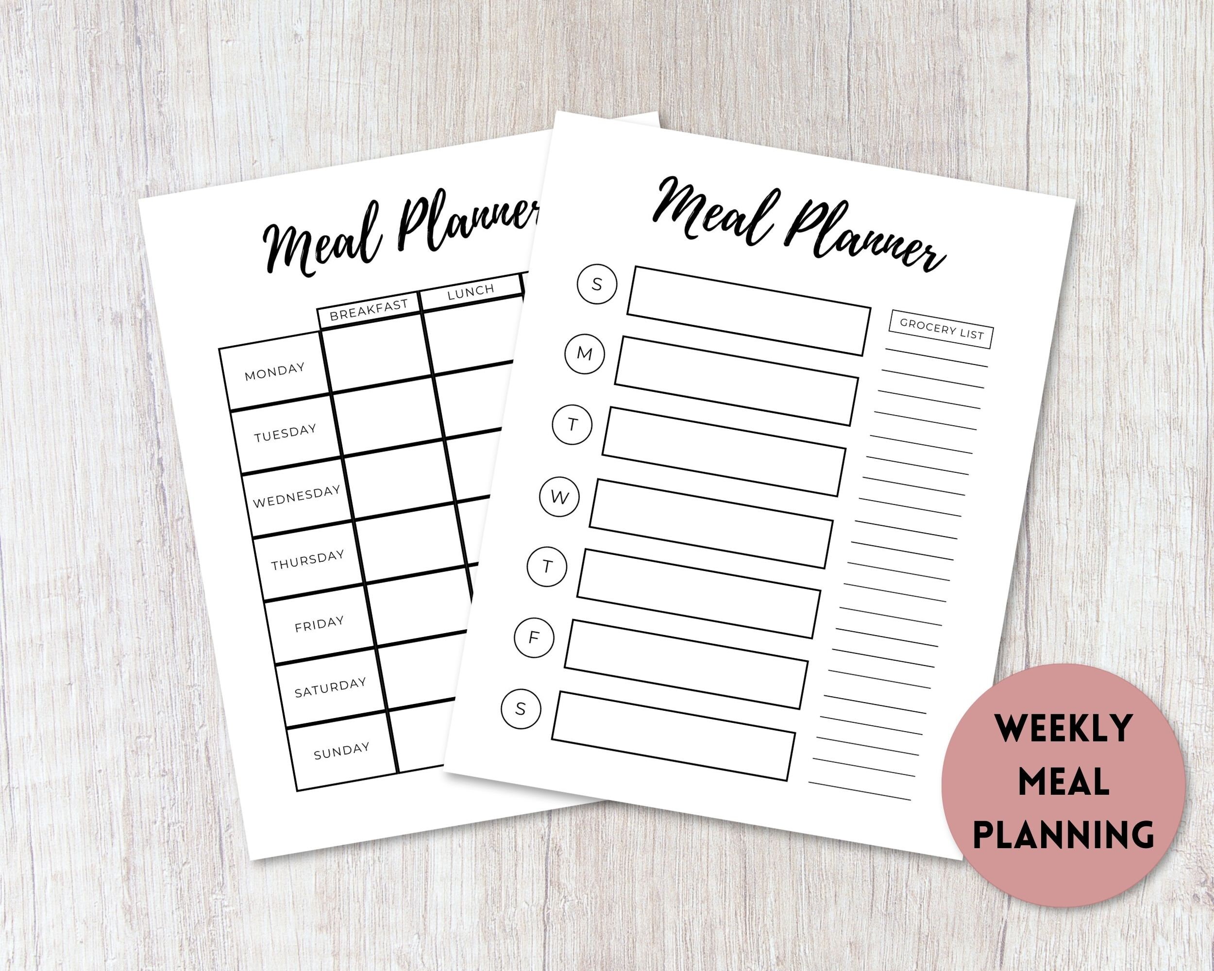Daily Planner Bundle Printable Weekly Meal Plan Mood Tracker A4, A5, US ...