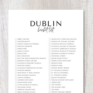 Dublin, Ireland Bucket List Printable | Travel Bucket List | Travel ...