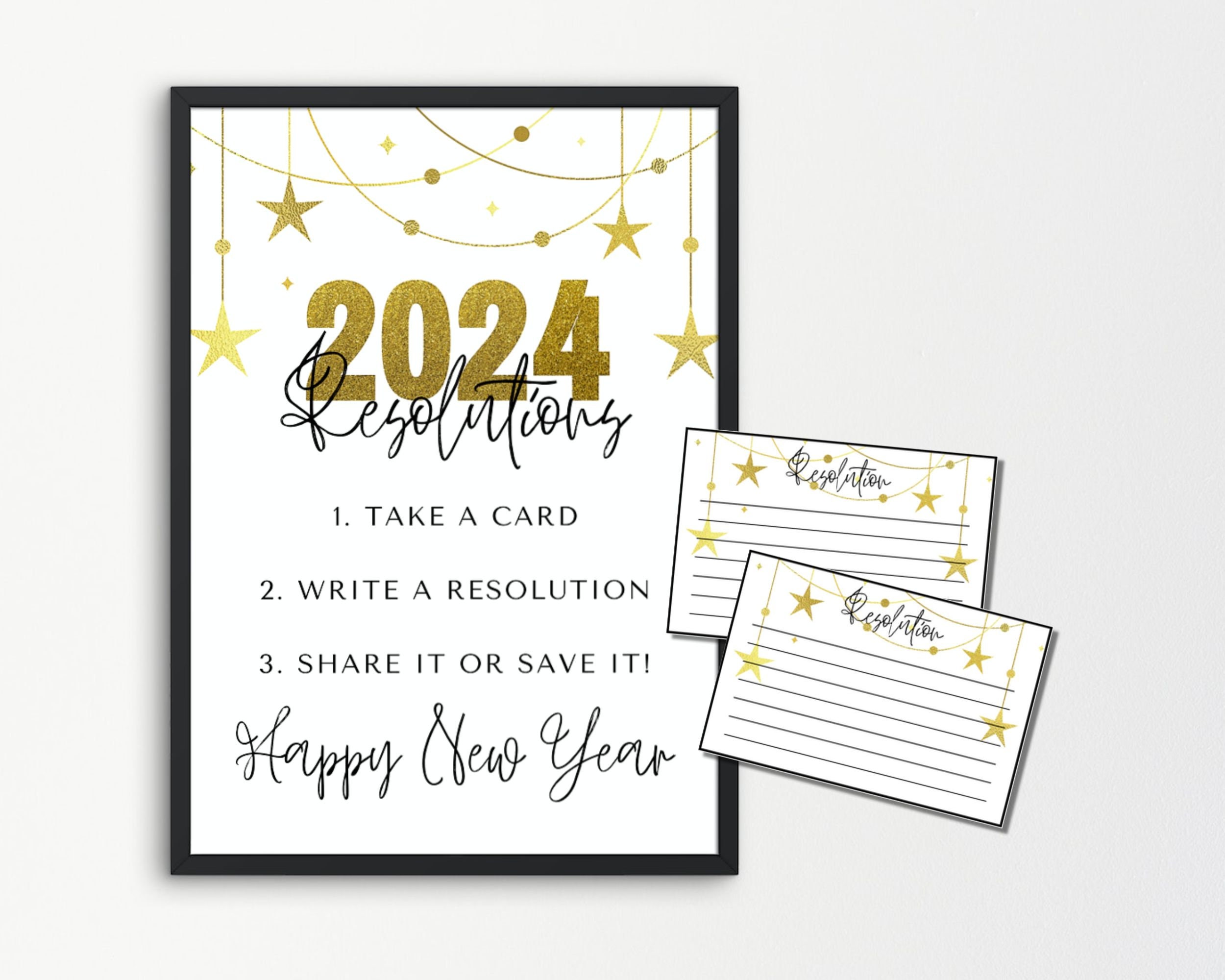 Buy New Years Resolution Printable 2024 Resolution New Years Resolution  Card New Years Eve Party Decorations Online in India - Etsy