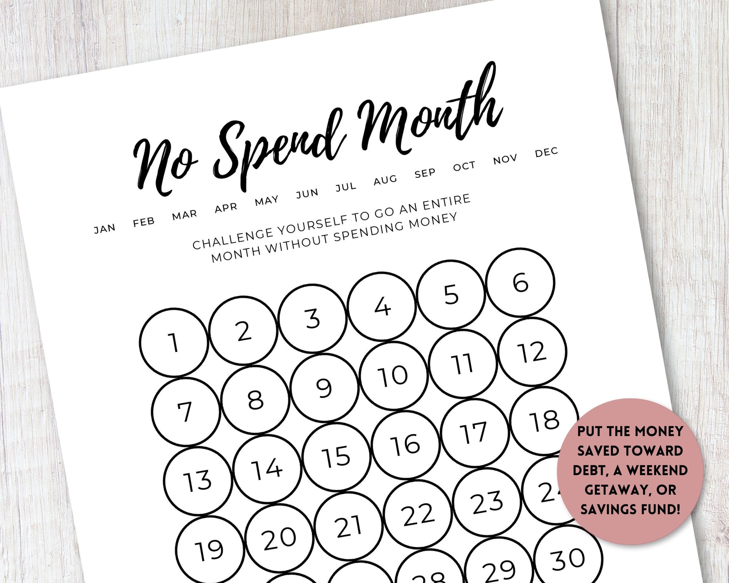 No Spend Challenge Printable Printable Word Searches