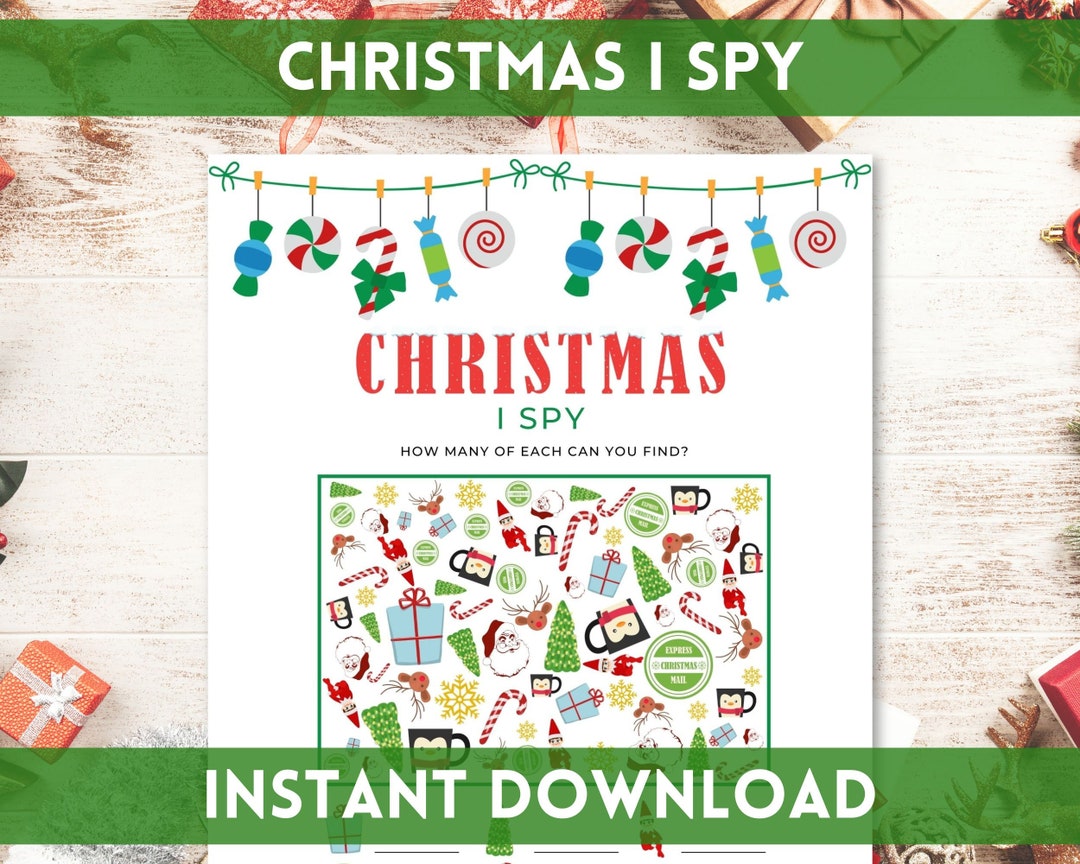 Christmas I Spy Printable Christmas Game for Kids Christmas Party Games