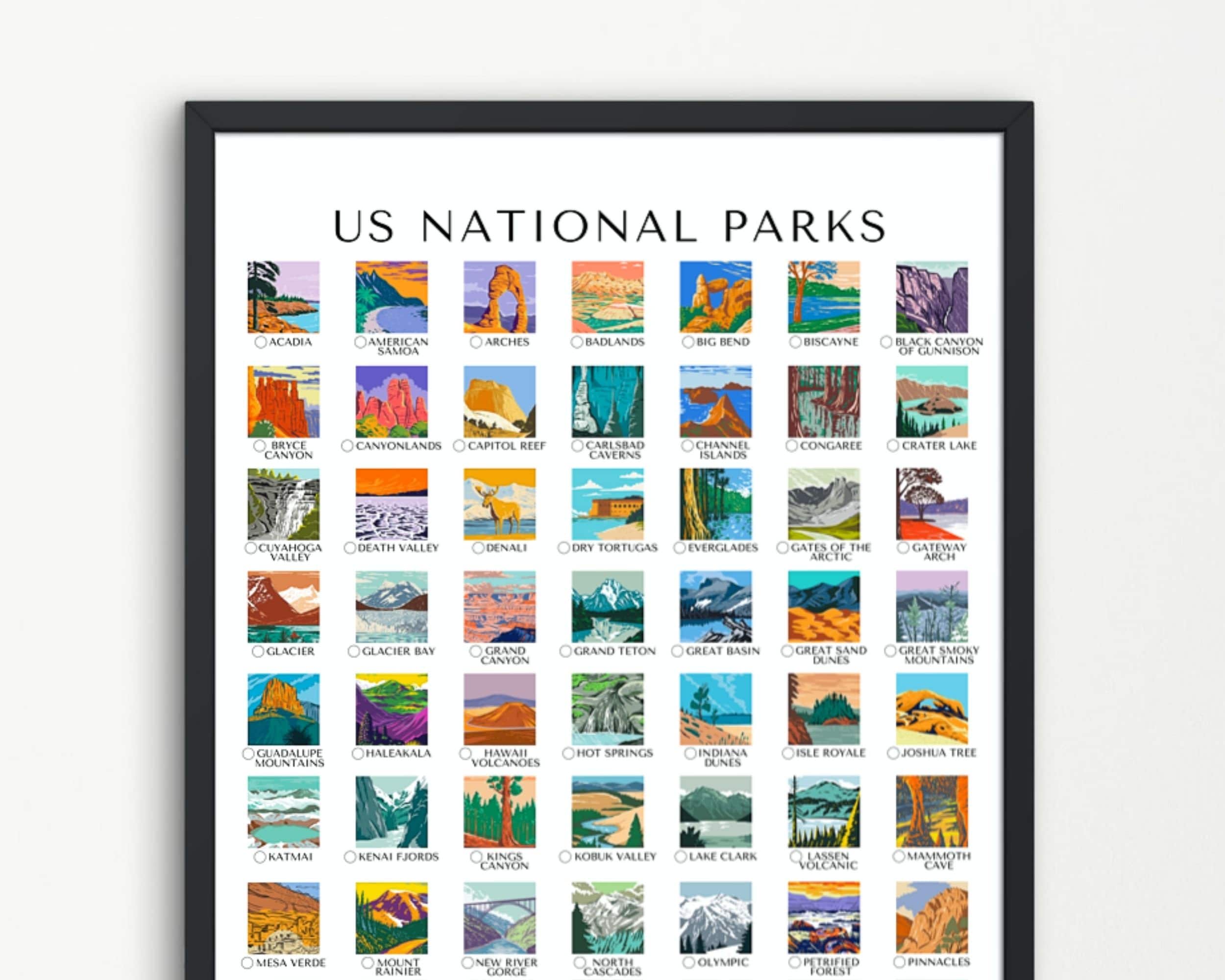 Us national parks checklist printable updated 2021 national etsy