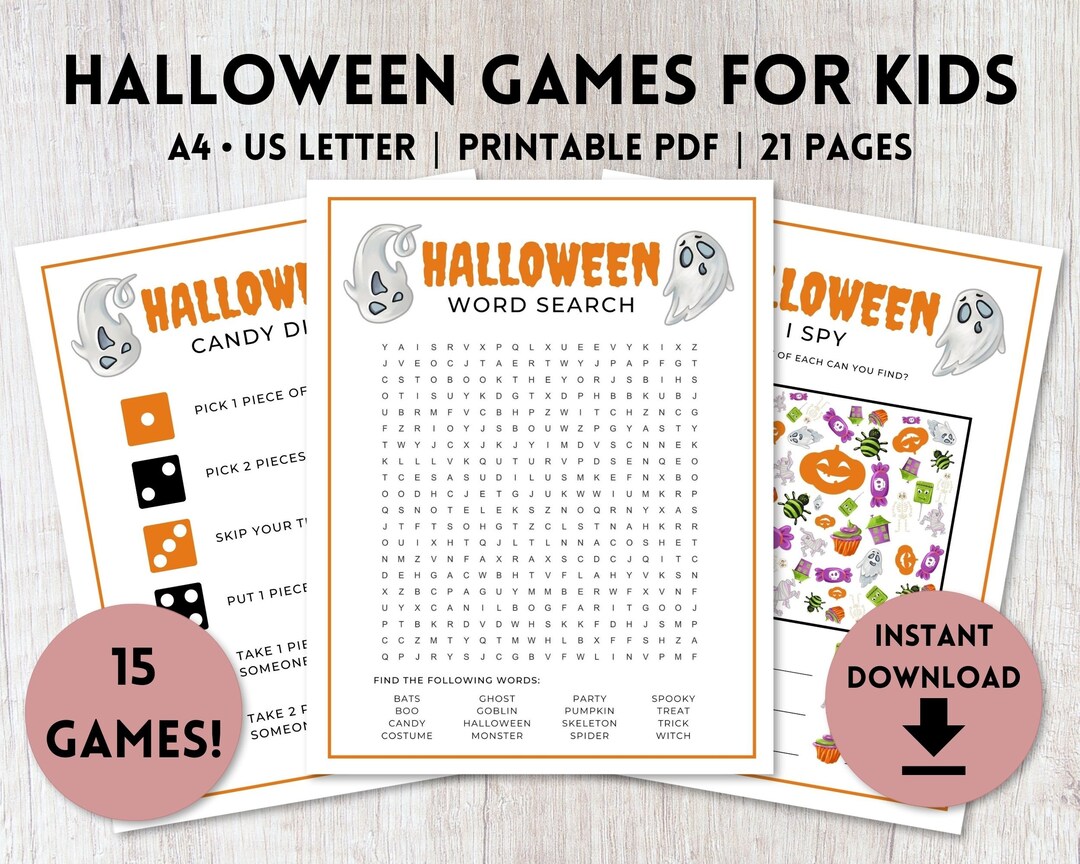 15 Halloween Games for Kids Printable Halloween Party Games Classroom ...