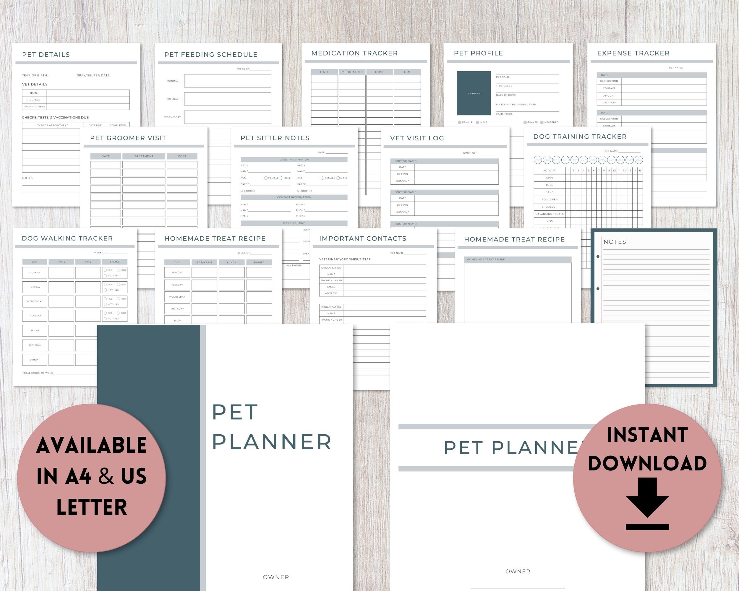 Pet Planner Printable | Pet Sitter Notes | Dog Care Checklist | Pet ...