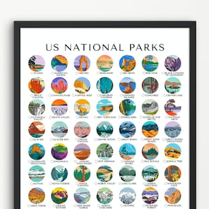 18x24 Framed Canvas National Parks Checklist – An Adventure Awaits LLC