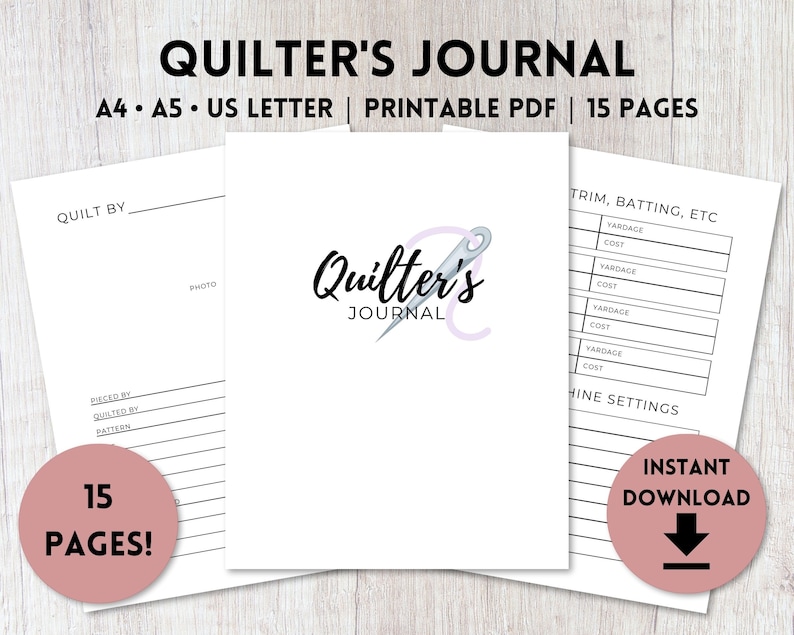Quilting Journal Printable Sewing Planner Printable Etsy