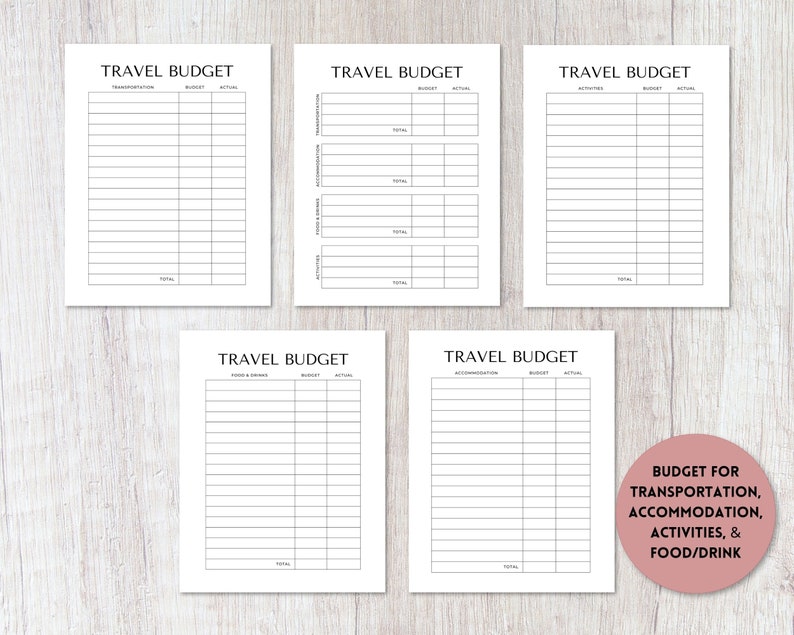 Editable Travel Budget Template Printable | Travel Budget Planner ...