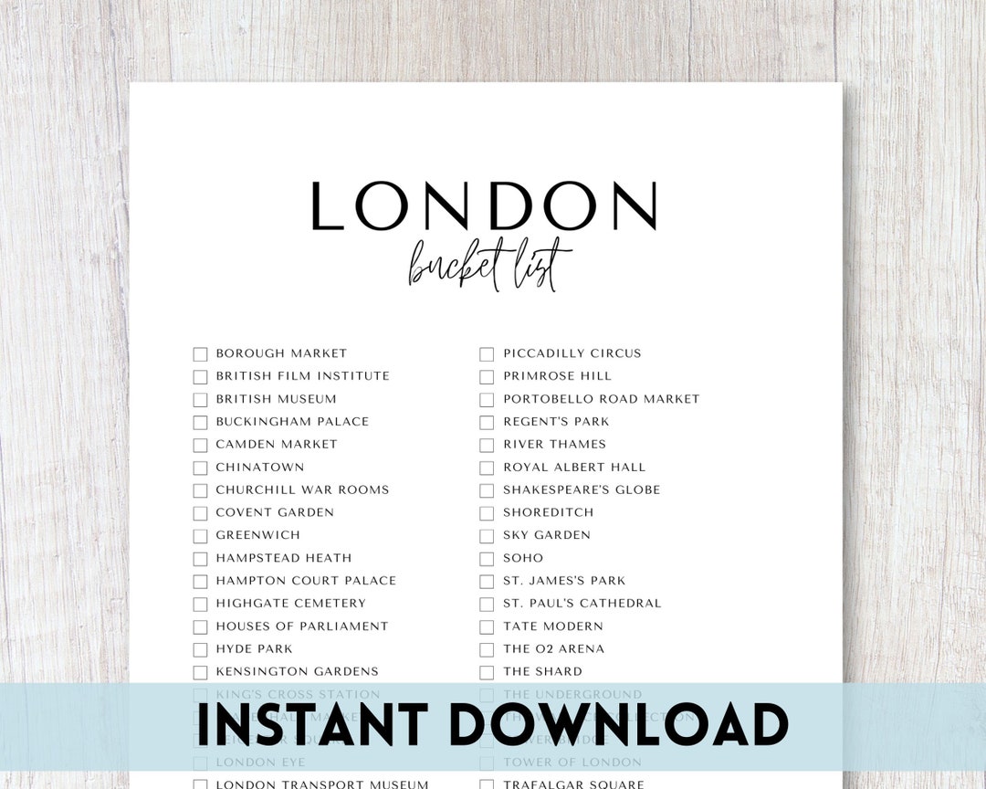 London, England Bucket List Printable | Travel Bucket List | Travel ...