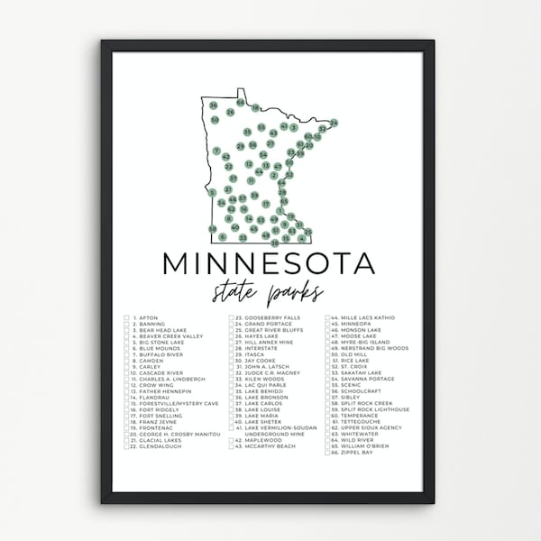 Mn State Park Map Checklist Etsy Italia mn-state-park-map-checklist-etsy-italia