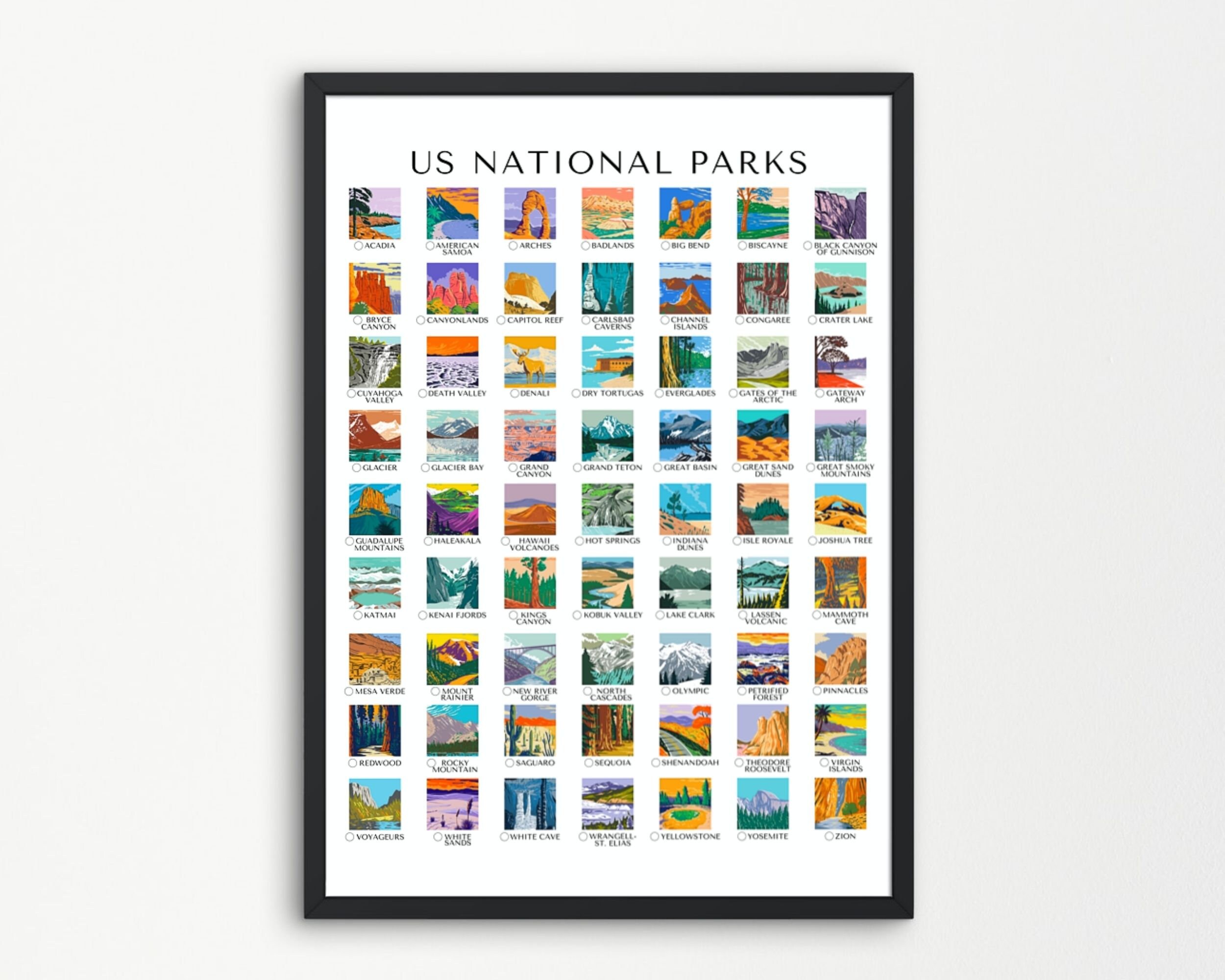US National Parks Checklist Printable Updated 2021 National Parks