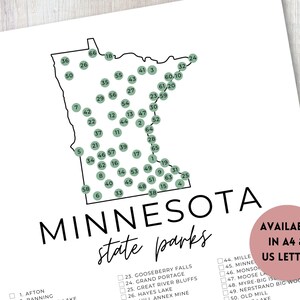 Minnesota State Park Map Printable | State Park Checklist | State Parks ...