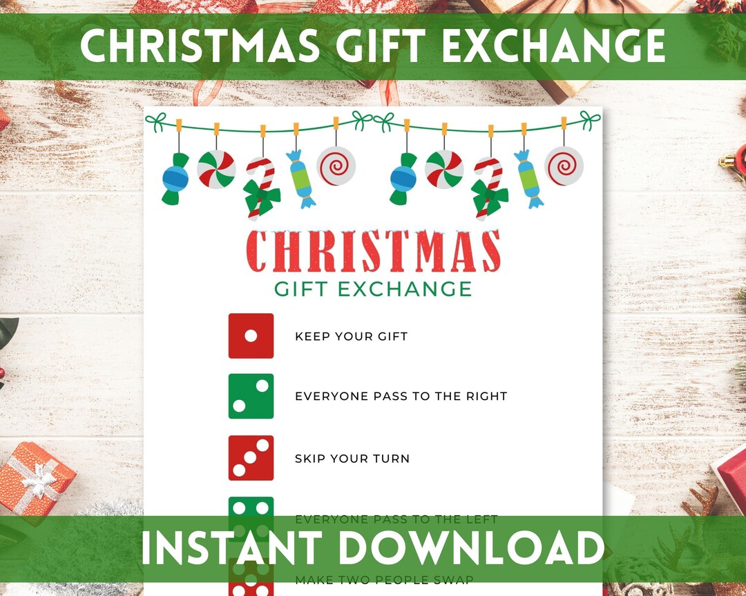 Christmas Gift Exchange Printable Christmas Game for Kids Christmas ...