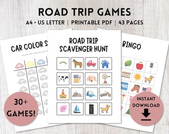 Road Trip Kid Games Bundle Printable | Travel Kid Games | Summer Activity Kit | Road Trip Bingo | A4, US Letter